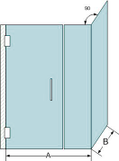 shower door with 90 degree return